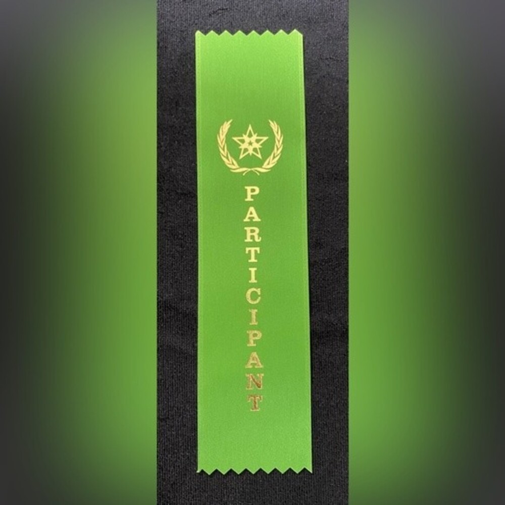 25) Green Participant Award Ribbon 4H Sports School Event Contestant Races Games
